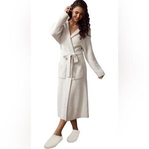 MH MYLUNE HOME Ultra Soft Robe With Pockets, Spa Bathrobe Loungewear Calf-Lenth